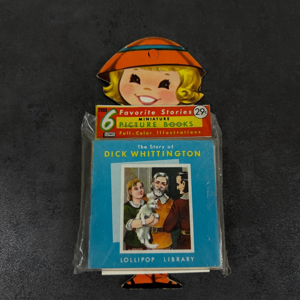 Vintage Lowe 6‎ Favorite Stories Miniature Picture Books Lollipop Library Set